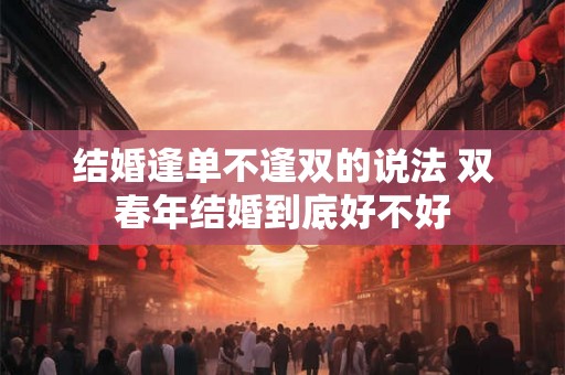 结婚逢单不逢双的说法 双春年结婚到底好不好
