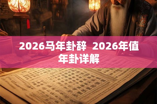 2026马年卦辞  2026年值年卦详解