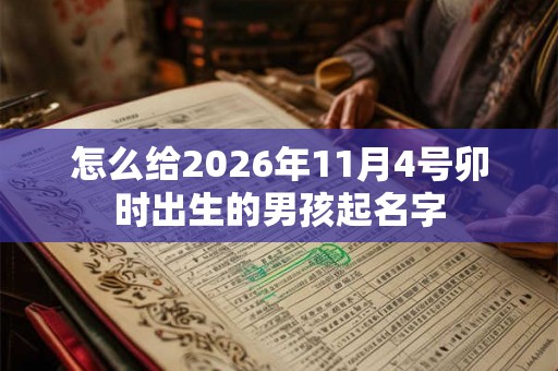 怎么给2026年11月4号卯时出生的男孩起名字