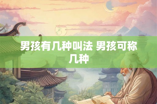 男孩有几种叫法 男孩可称几种