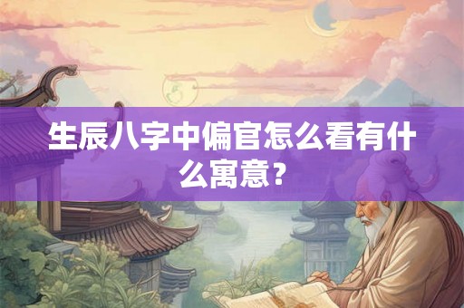 生辰八字中偏官怎么看有什么寓意？