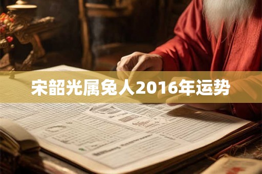 宋韶光属兔人2016年运势