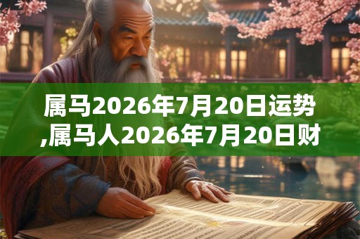 属马2026年7月20日运势,属马人2026年7月20日财运,生肖马2026年7月20日运势