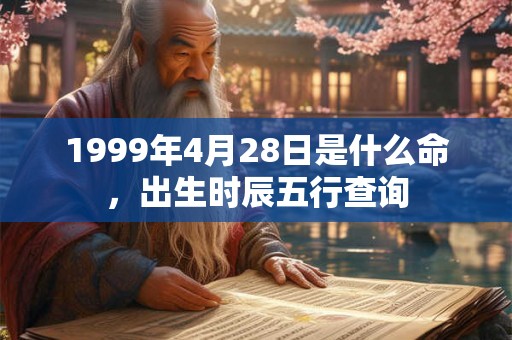 1999年4月28日是什么命，出生时辰五行查询