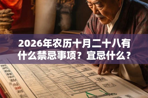 2026年农历十月二十八有什么禁忌事项？宜忌什么？