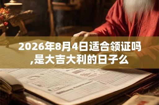 2026年8月4日适合领证吗,是大吉大利的日子么 2026年8月4日适合领证吗,是大吉大利的日子么