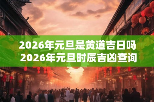 2026年元旦是黄道吉日吗 2026年元旦时辰吉凶查询