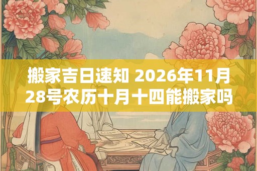 搬家吉日速知 2026年11月28号农历十月十四能搬家吗