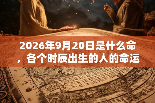 2026年9月20日是什么命，各个时辰出生的人的命运
