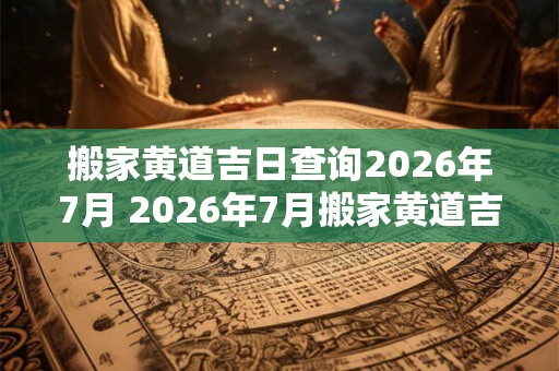 搬家黄道吉日查询2026年7月 2026年7月搬家黄道吉日是什么 搬家黄道吉日查询2026年7月 2026年7月搬家黄道吉日是什么