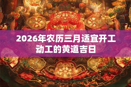 2026年农历三月适宜开工动工的黄道吉日
