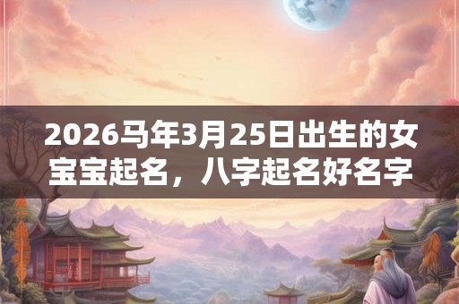 2026马年3月25日出生的女宝宝起名，八字起名好名字大全