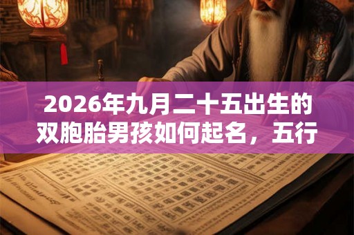 2026年九月二十五出生的双胞胎男孩如何起名，五行属什么