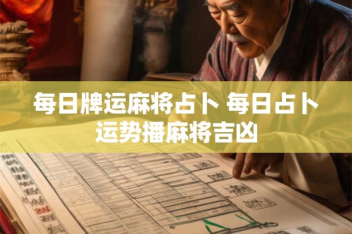 每日牌运麻将占卜 每日占卜运势播麻将吉凶