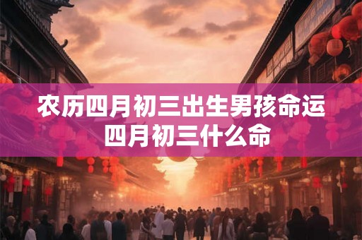 农历四月初三出生男孩命运 四月初三什么命 农历四月初三出生男孩命运 四月初三什么命