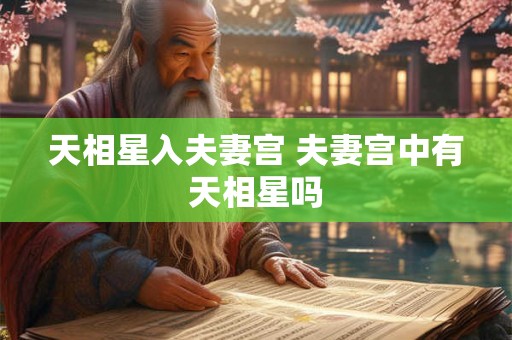天相星入夫妻宫 夫妻宫中有天相星吗 天相星入夫妻宫 夫妻宫中有天相星吗