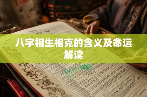 八字相生相克的含义及命运解读