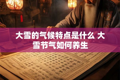 大雪的气候特点是什么 大雪节气如何养生