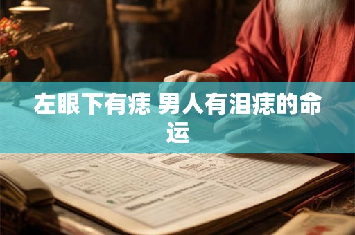 左眼下有痣 男人有泪痣的命运