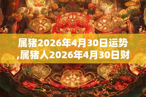 属猪2026年4月30日运势,属猪人2026年4月30日财运,生肖猪2026年4月30日运势
