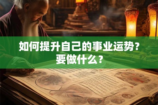 如何提升自己的事业运势？要做什么？
