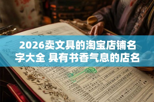 2026卖文具的淘宝店铺名字大全 具有书香气息的店名