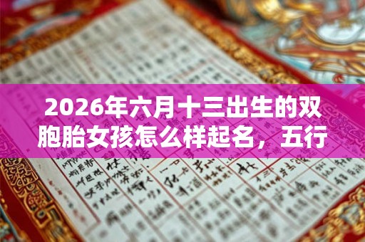 2026年六月十三出生的双胞胎女孩怎么样起名，五行属什么