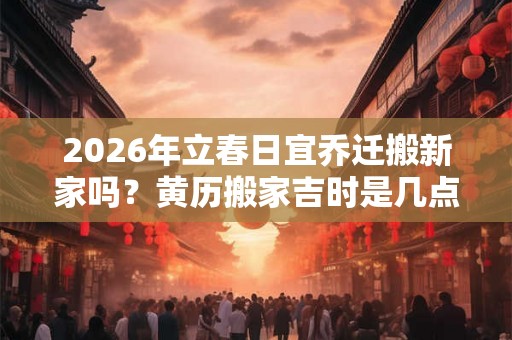 2026年立春日宜乔迁搬新家吗?黄历搬家吉时是几点 2026年立春日宜乔迁搬新家吗?黄历搬家吉时是几点