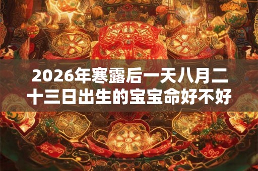 2026年寒露后一天八月二十三日出生的宝宝命好不好？