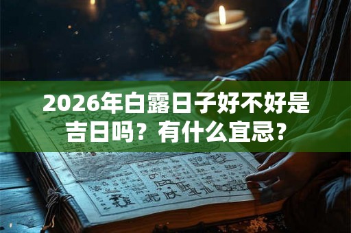 2026年白露日子好不好是吉日吗？有什么宜忌？