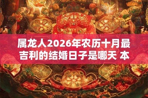 属龙人2026年农历十月最吉利的结婚日子是哪天 本月宜出嫁的吉日查询