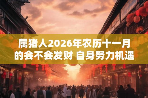 属猪人2026年农历十一月的会不会发财 自身努力机遇难得