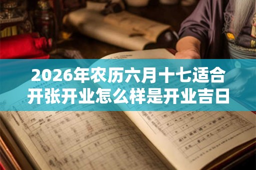 2026年农历六月十七适合开张开业怎么样是开业吉日吗？