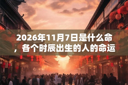 2026年11月7日是什么命，各个时辰出生的人的命运