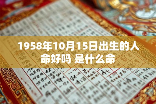 1958年10月15日出生的人命好吗 是什么命