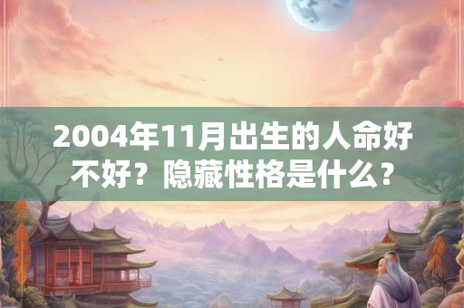 2004年11月出生的人命好不好？隐藏性格是什么？