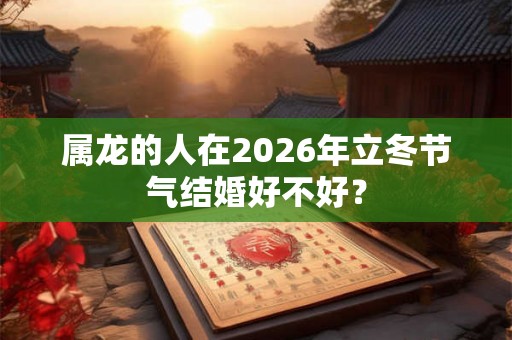 属龙的人在2026年立冬节气结婚好不好？