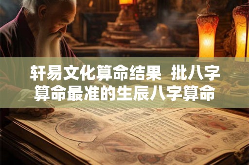 轩易文化算命结果 批八字算命最准的生辰八字算命 轩易文化算命结果 批八字算命最准的生辰八字算命