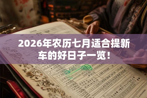 2026年农历七月适合提新车的好日子一览！