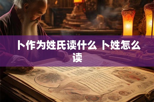 卜作为姓氏读什么 卜姓怎么读