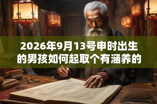 2026年9月13号申时出生的男孩如何起取个有涵养的名字和五行属性 2026年9月13号申时出生的男孩如何起取个有涵养的名字和五行属性