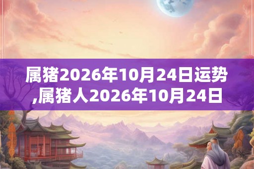属猪2026年10月24日运势,属猪人2026年10月24日财运,生肖猪2026年10月24日运势