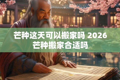 芒种这天可以搬家吗 2026芒种搬家合适吗