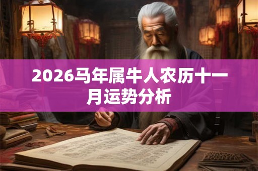 2026马年属牛人农历十一月运势分析