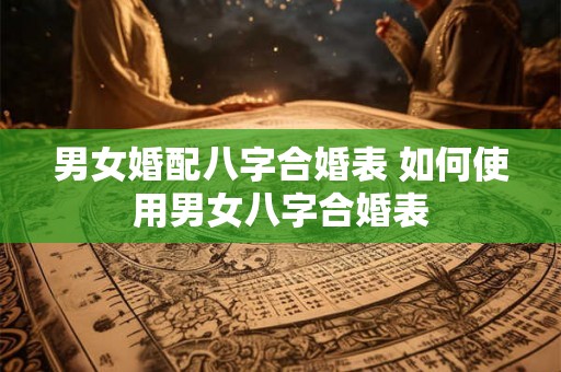 男女婚配八字合婚表 如何使用男女八字合婚表
