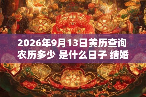 2026年9月13日黄历查询 农历多少 是什么日子 结婚吉时