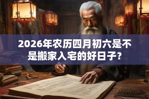 2026年农历四月初六是不是搬家入宅的好日子？