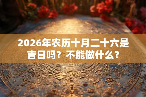 2026年农历十月二十六是吉日吗？不能做什么？