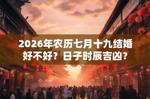 2026年农历七月十九结婚好不好?日子时辰吉凶? 2026年农历七月十九结婚好不好?日子时辰吉凶?