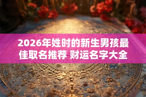 2026年姓时的新生男孩最佳取名推荐 财运名字大全